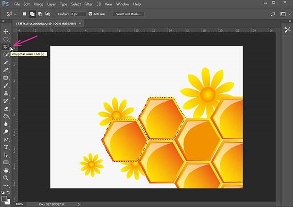 ابزار Polygonal Lasso Tool (کمند چند ضلعی)