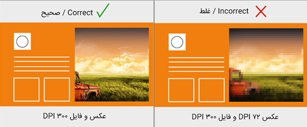 تفاوت کیفیت چاپ دو تصویر با رزولوشن متفاوت