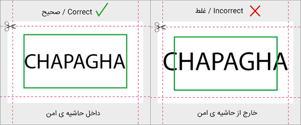 حاشیه امن (Safety Zone) را حتما رعایت کنید