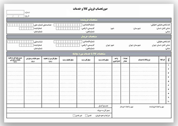 انواع فاکتور از لحاظ رسمیت