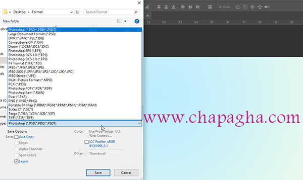فرمت های ذخیره سازی در فتوشاپ
