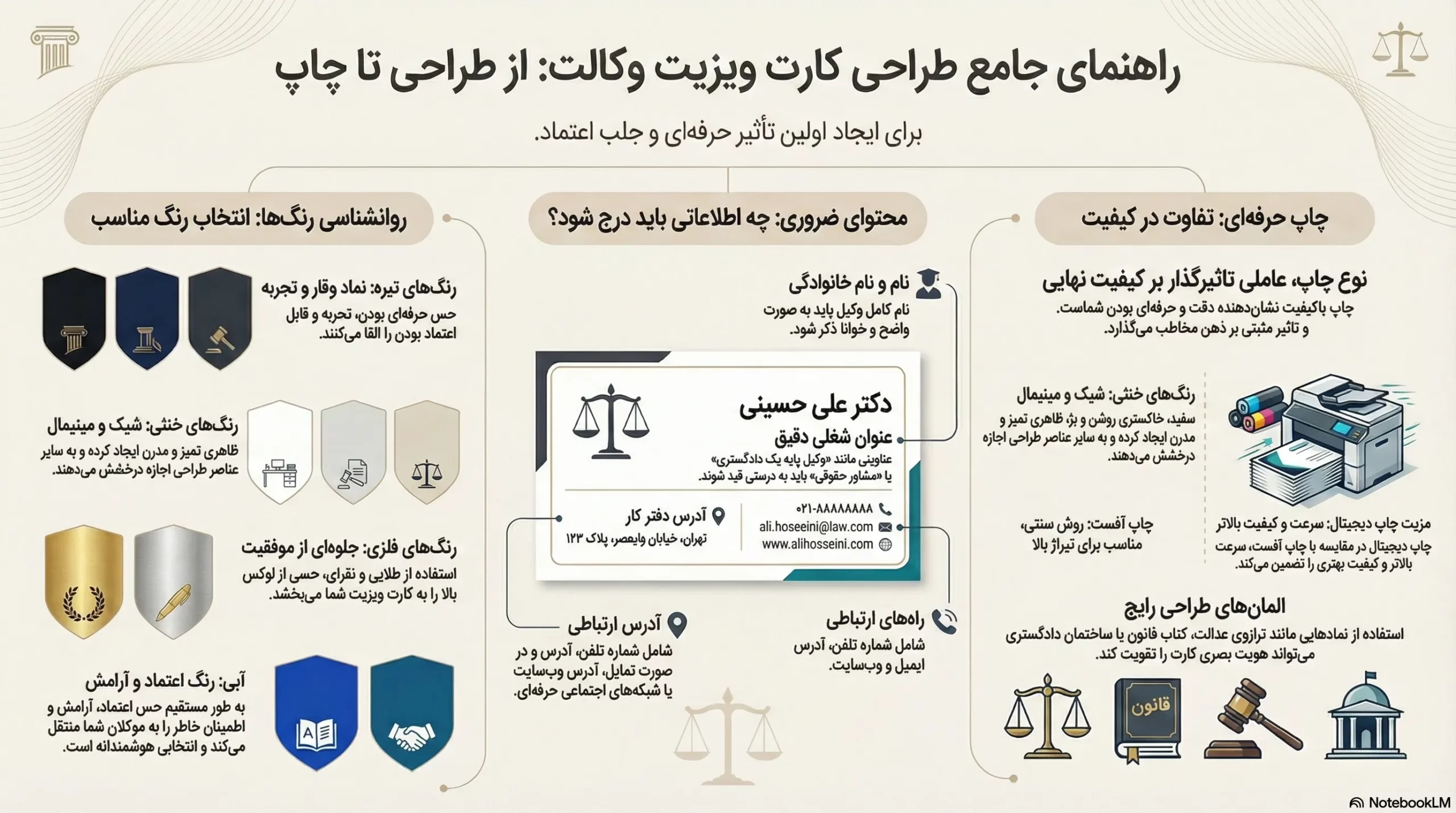 راهنمای طراحی کارت ویزیت وکالت